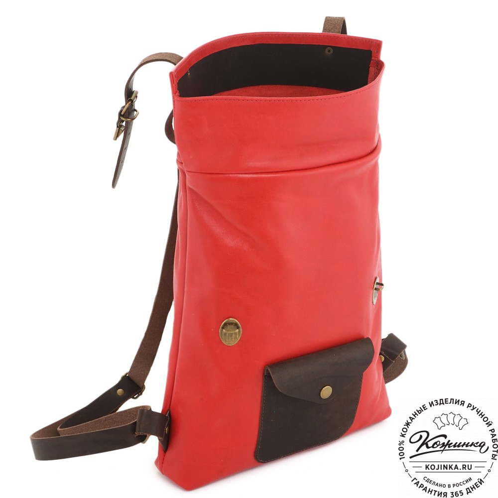 Кожаный рюкзак "Vogue" (красный) 